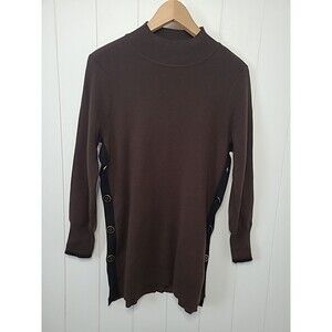 Chico's Sweater Top Cashmere Blend Womens Size Medium Brown Winter Fall Knit